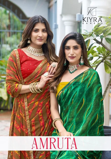 Amruta By Kiyra Georgette Printed Wholesale Daily Wear Saree In India